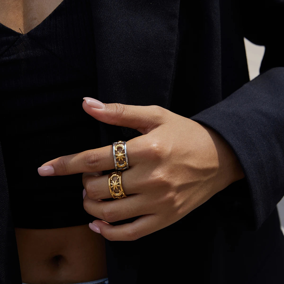 Moon Band Ring — Stainless Steel · PS237