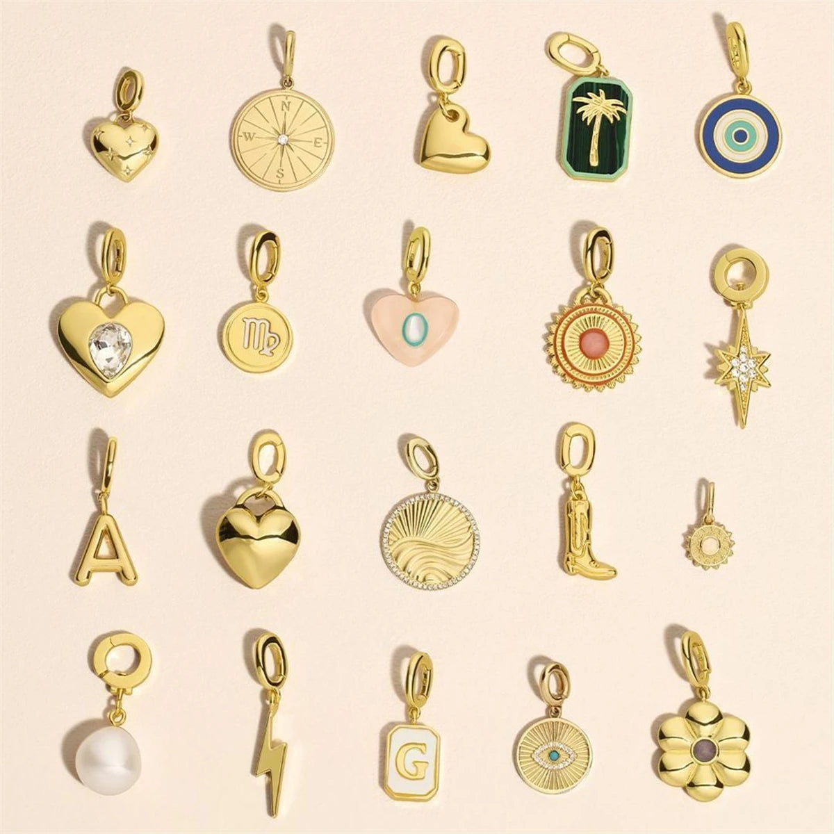 【DIY Pendant】Copper Diamond Accented Charm Pendant - PC003