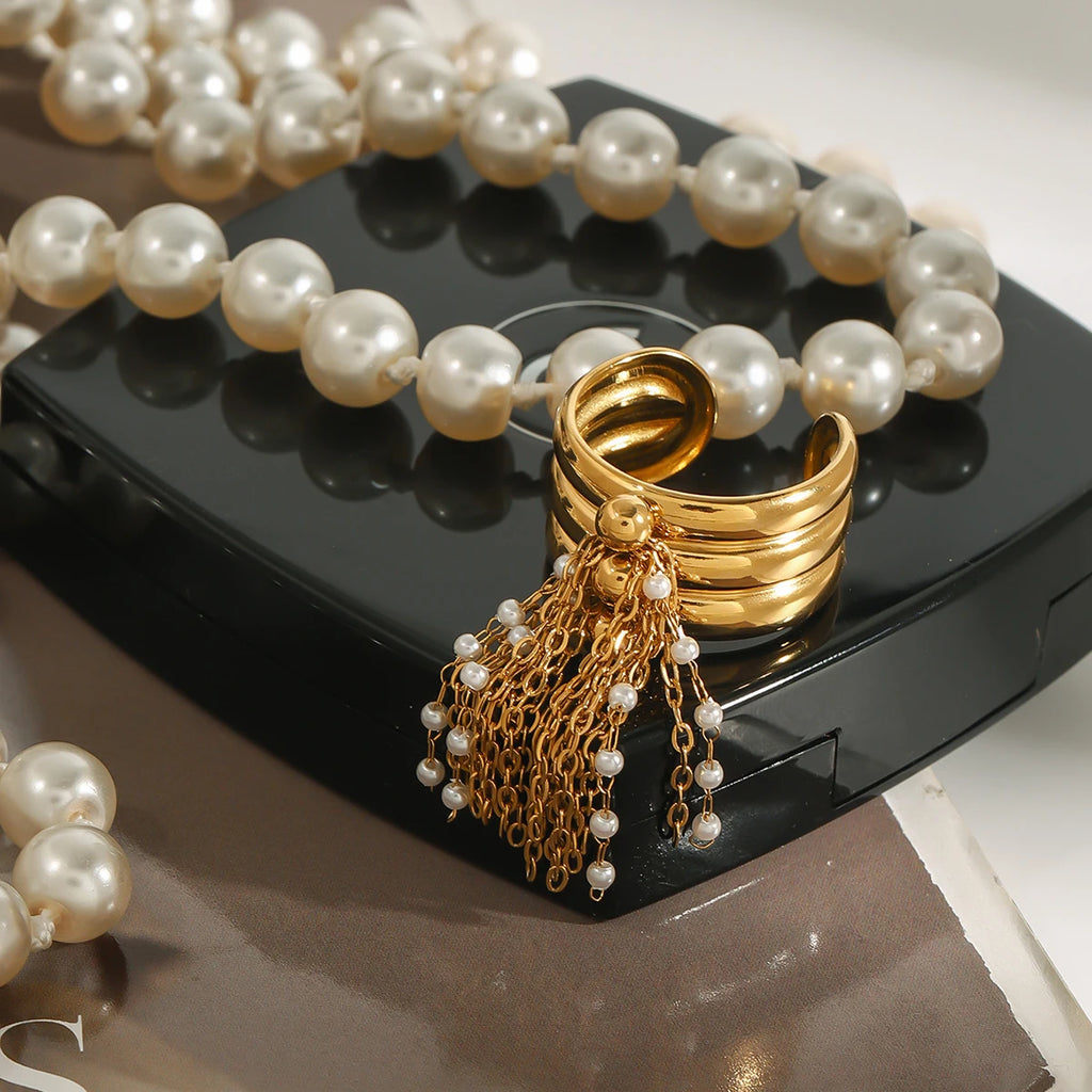 Chain Tassel Hand Jewelry — Stainless Steel · PS259