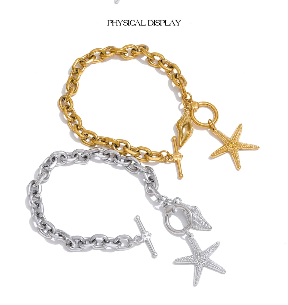 Star Geometric Bracelet — Gold-Plated Stainless Steel · PS1141