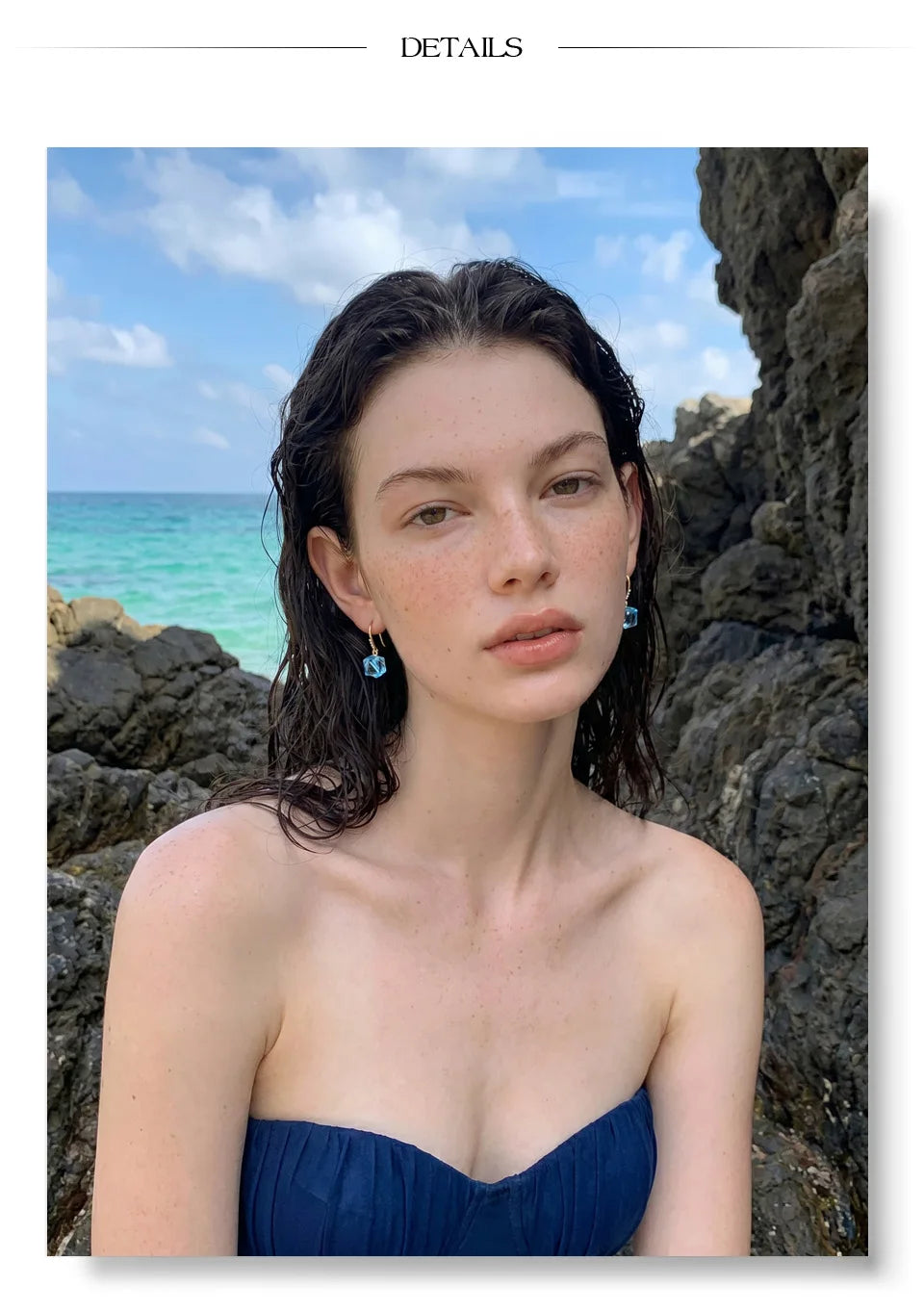 Crystal Geometric Earrings — Gold-Plated Stainless Steel with Crystal · PS1716