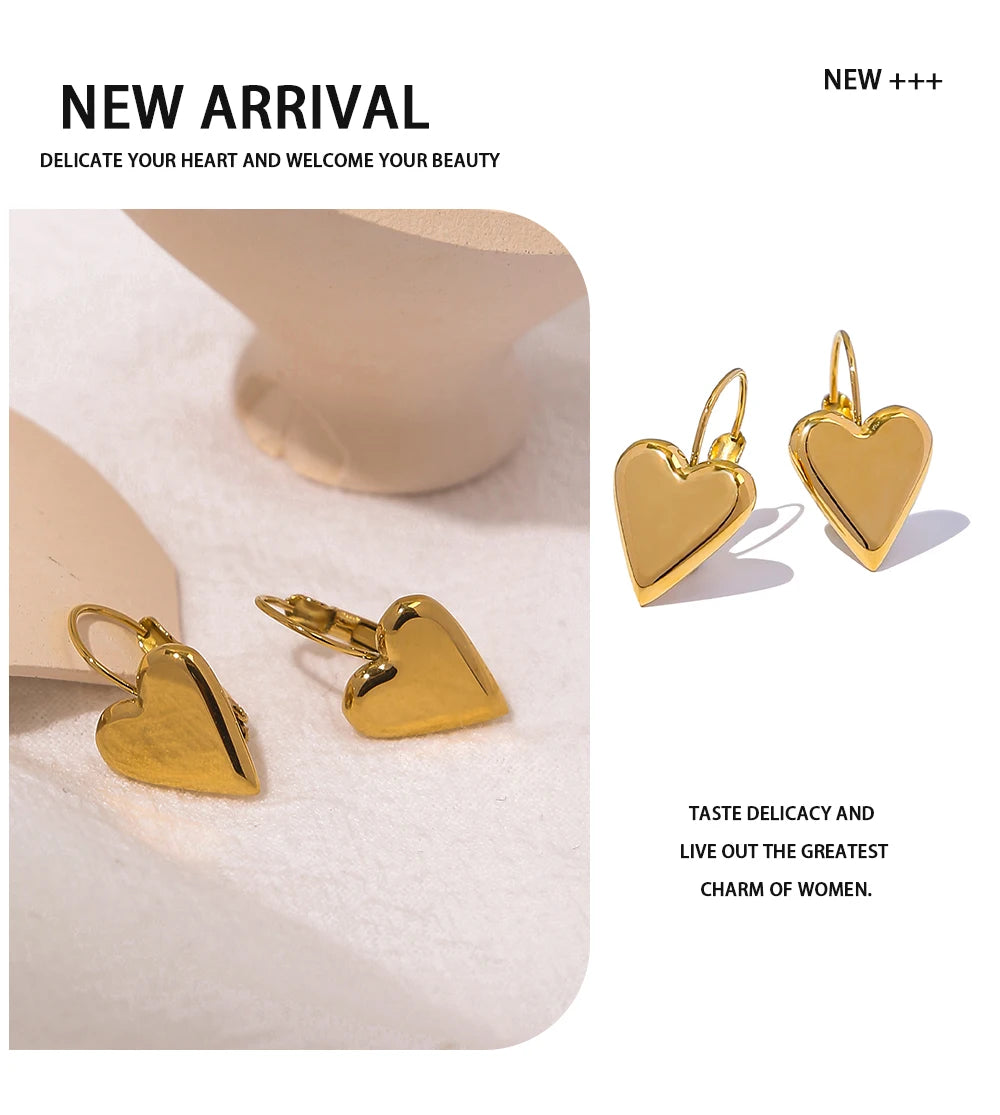 Hoop Earrings Heart — 316L Stainless Steel · PS468