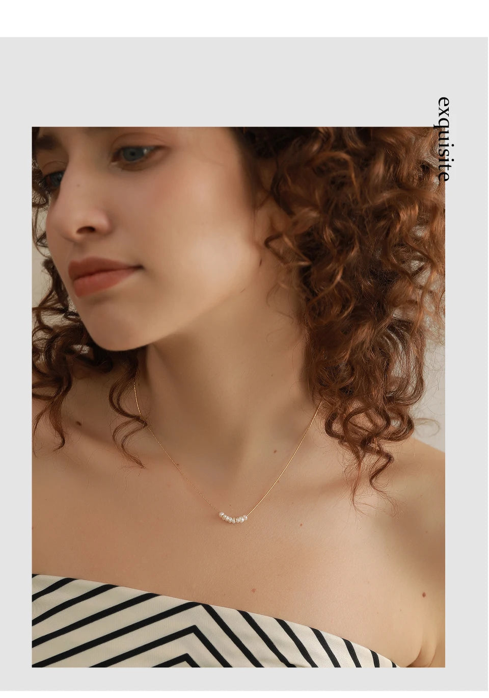 Freshwater pearl geometric necklace in gold-plated stainless steel with freshwater pearl.