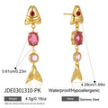 Fish Pendant CZ Earrings — Stainless Steel · PS305