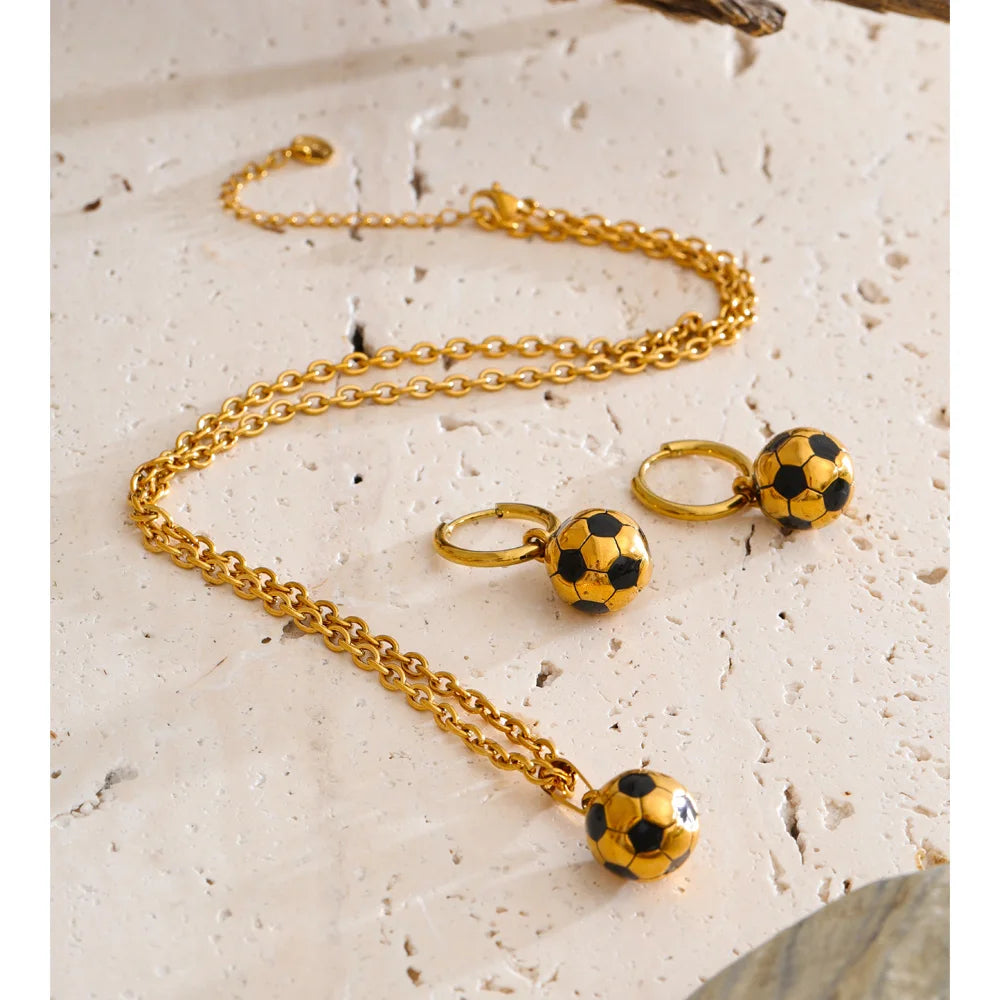 Enamel Geometric Earrings — Gold-Plated Stainless Steel with Enamel · PS1439