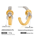 Two-Tone Chunky Hoop Earrings — Stainless Steel · PS114