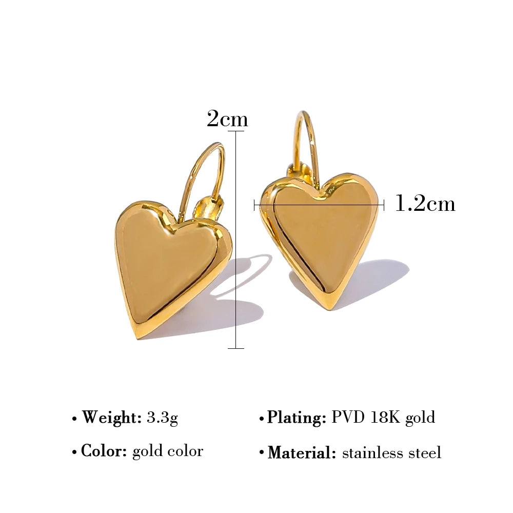 Hoop Earrings Heart — 316L Stainless Steel · PS468