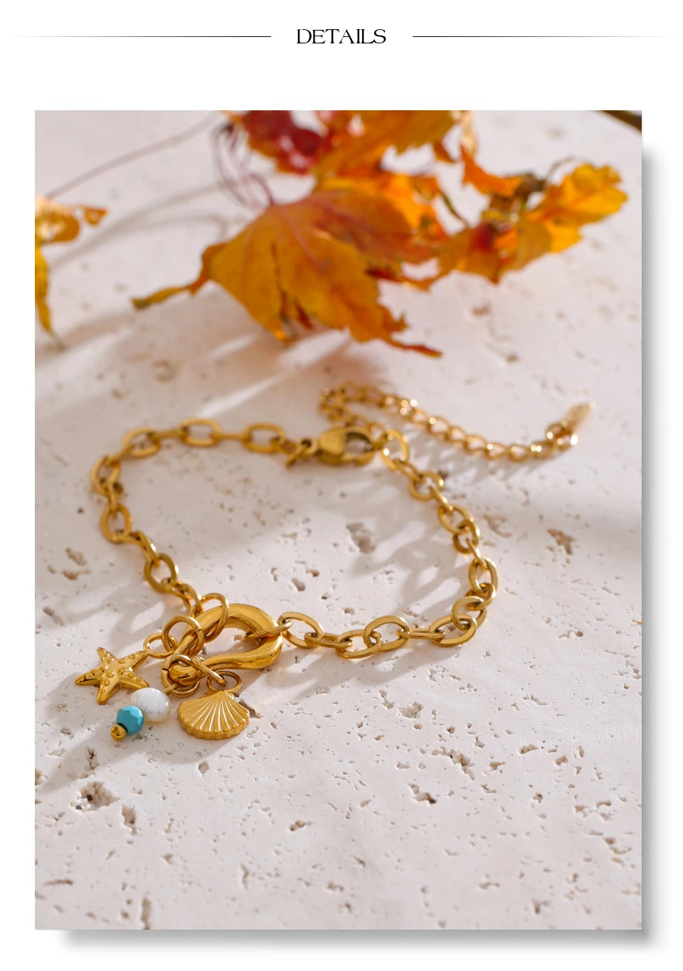 Freshwater Pearl Geometric Chain Bracelet — Gold-Plated Stainless Steel with Freshwater Pearl · PS1874