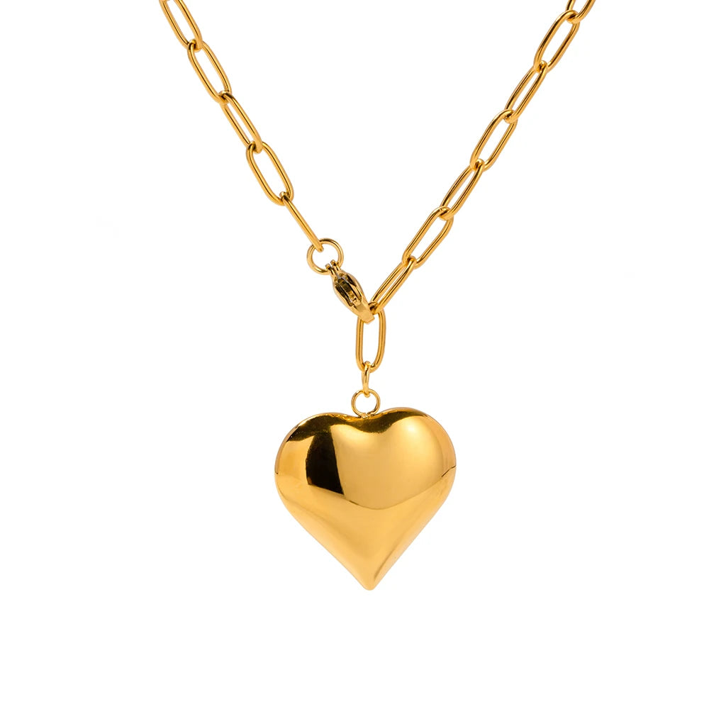 Layered Heart Necklace — Stainless Steel · PS152