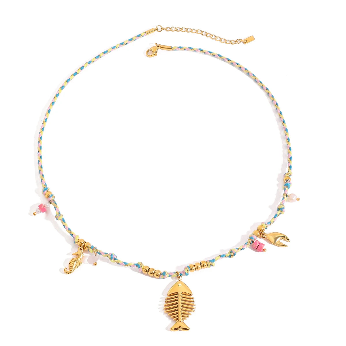 Ocean Charm Layered Necklace — Stainless Steel · PS160