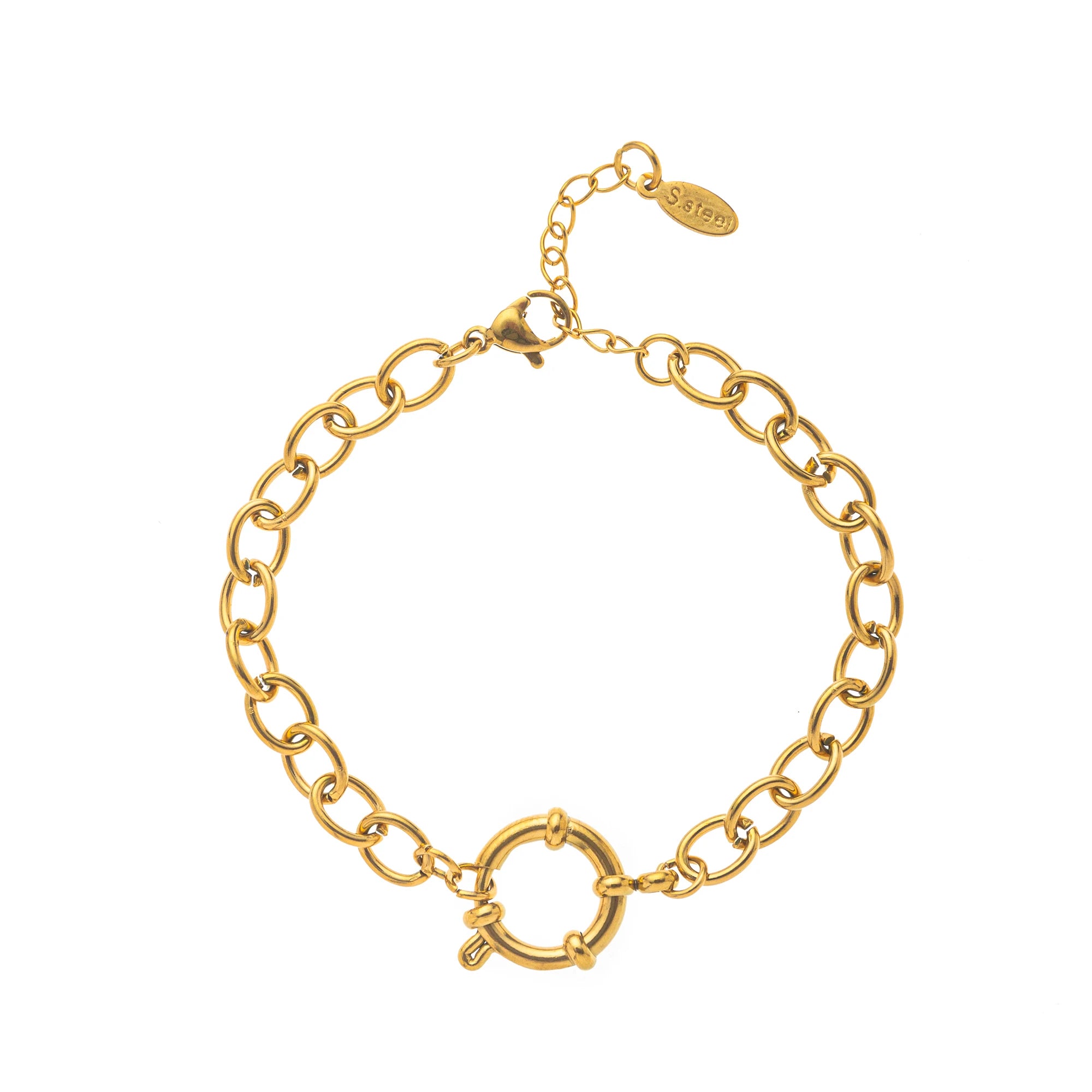 【DIY Chain】Titanium Steel Plated 18k Gold Basic Bracelet