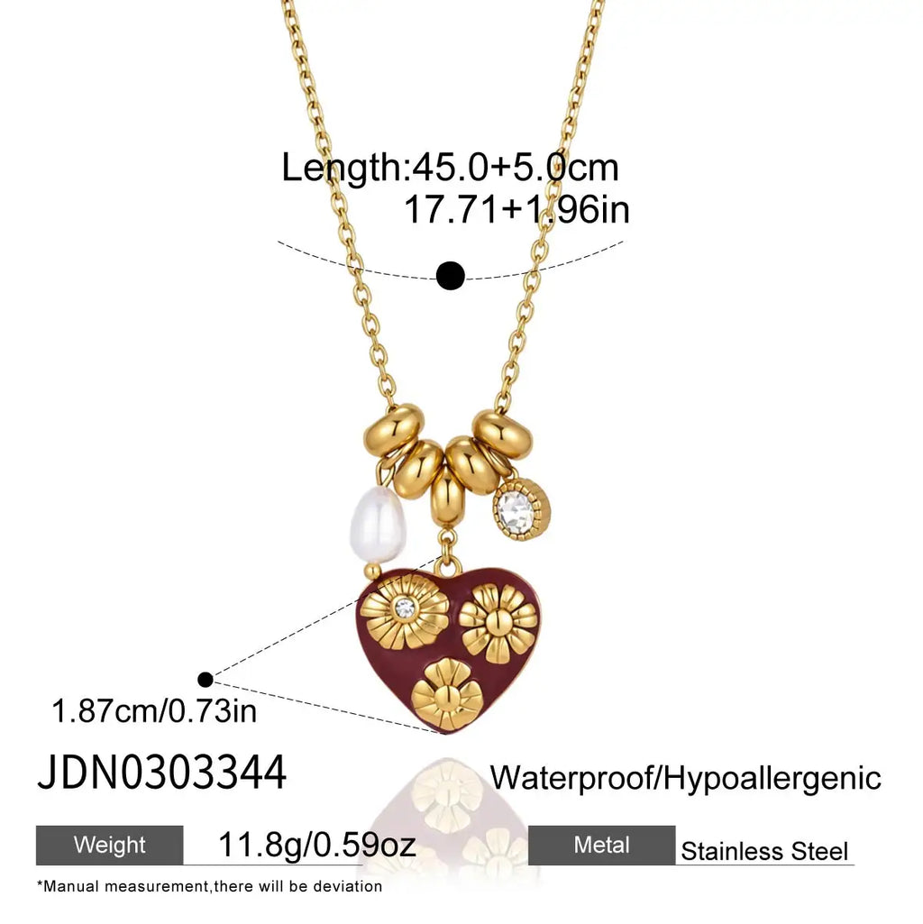 Mom Heart Pendant Necklace — Stainless Steel · PS328