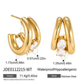 Egg CZ C-Ring Earrings — Stainless Steel · PS301