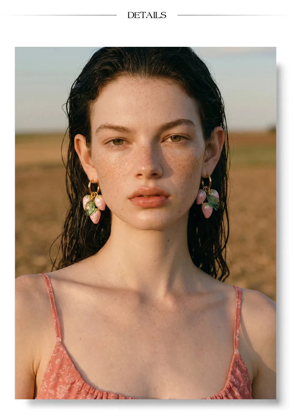 White geometric earrings in gold-plated stainless steel.