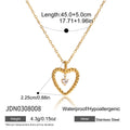 Crystal Heart Pendant Necklace — Stainless Steel · PS149
