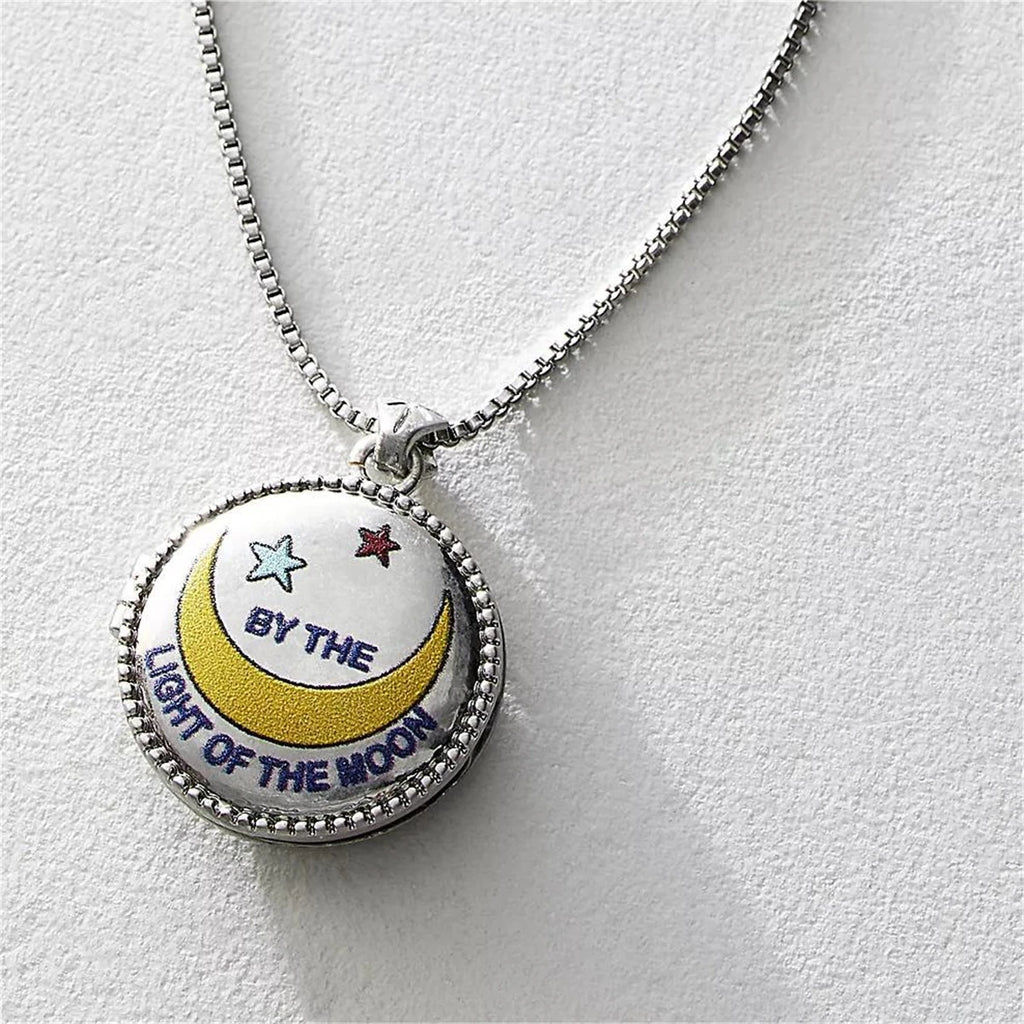 New trendy and personalized Y2K style necklace, women's photo album, moon rose drop oil necklace