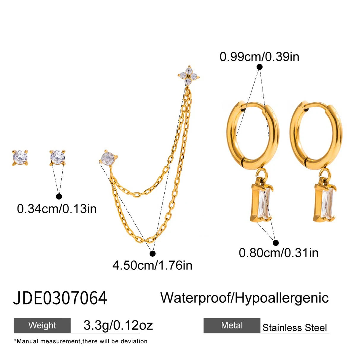 Clover Square Earrings — Stainless Steel · PS293