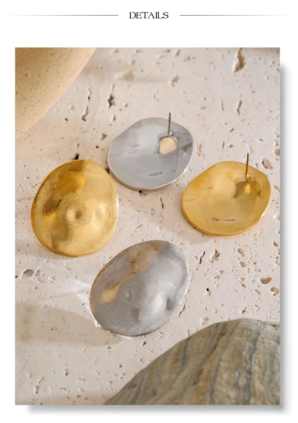Geometric earrings in 14K gold-plated stainless steel.