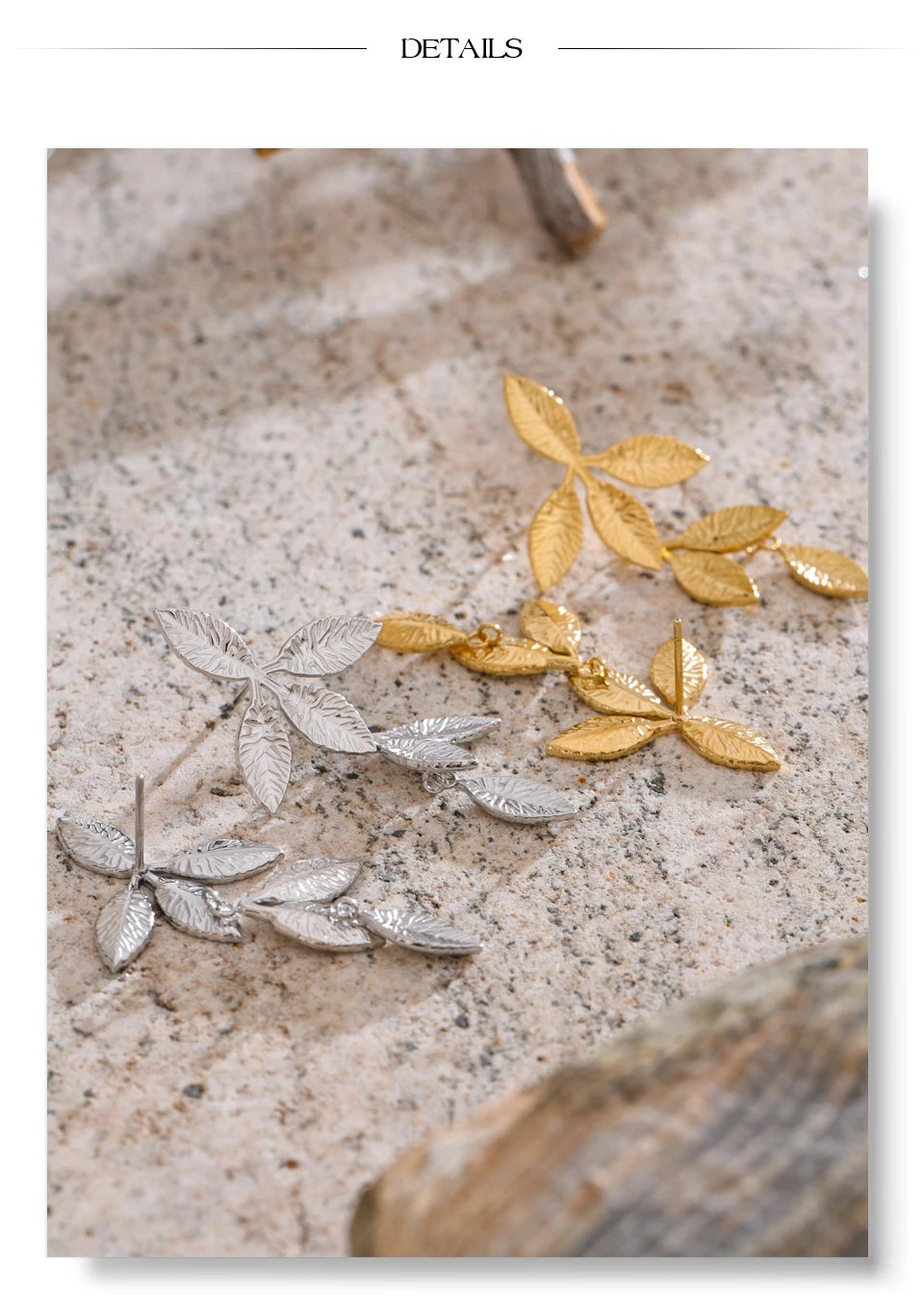 Geometric earrings in gold-plated stainless steel.