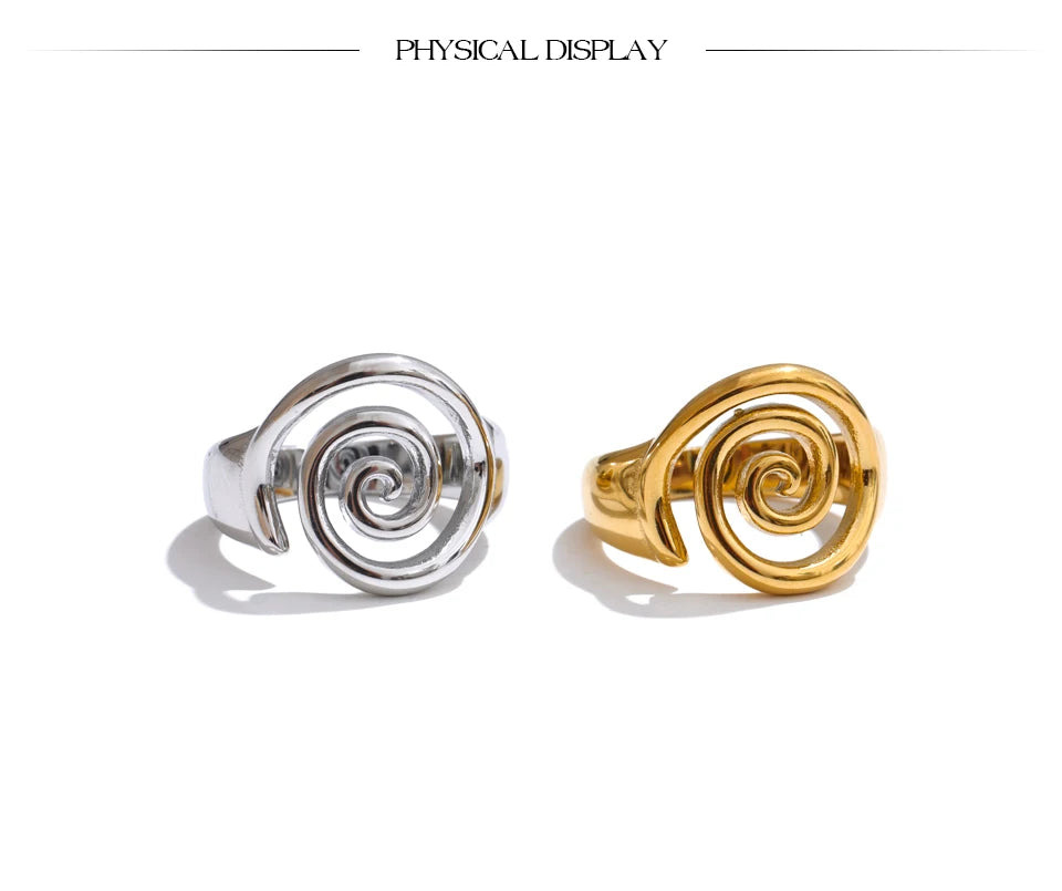 Geometric ring in gold-plated stainless steel.