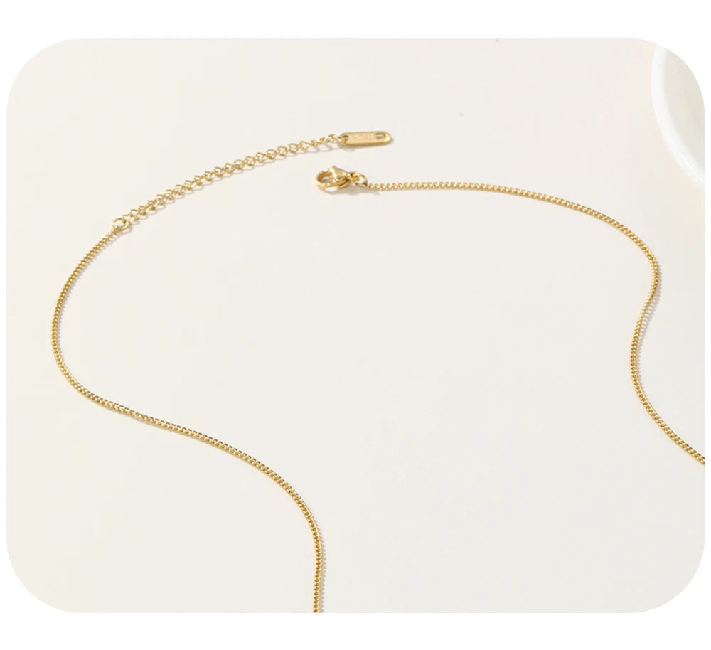 Chain Irregular Acrylic Pendant Necklace — 316L Stainless Steel · PS428