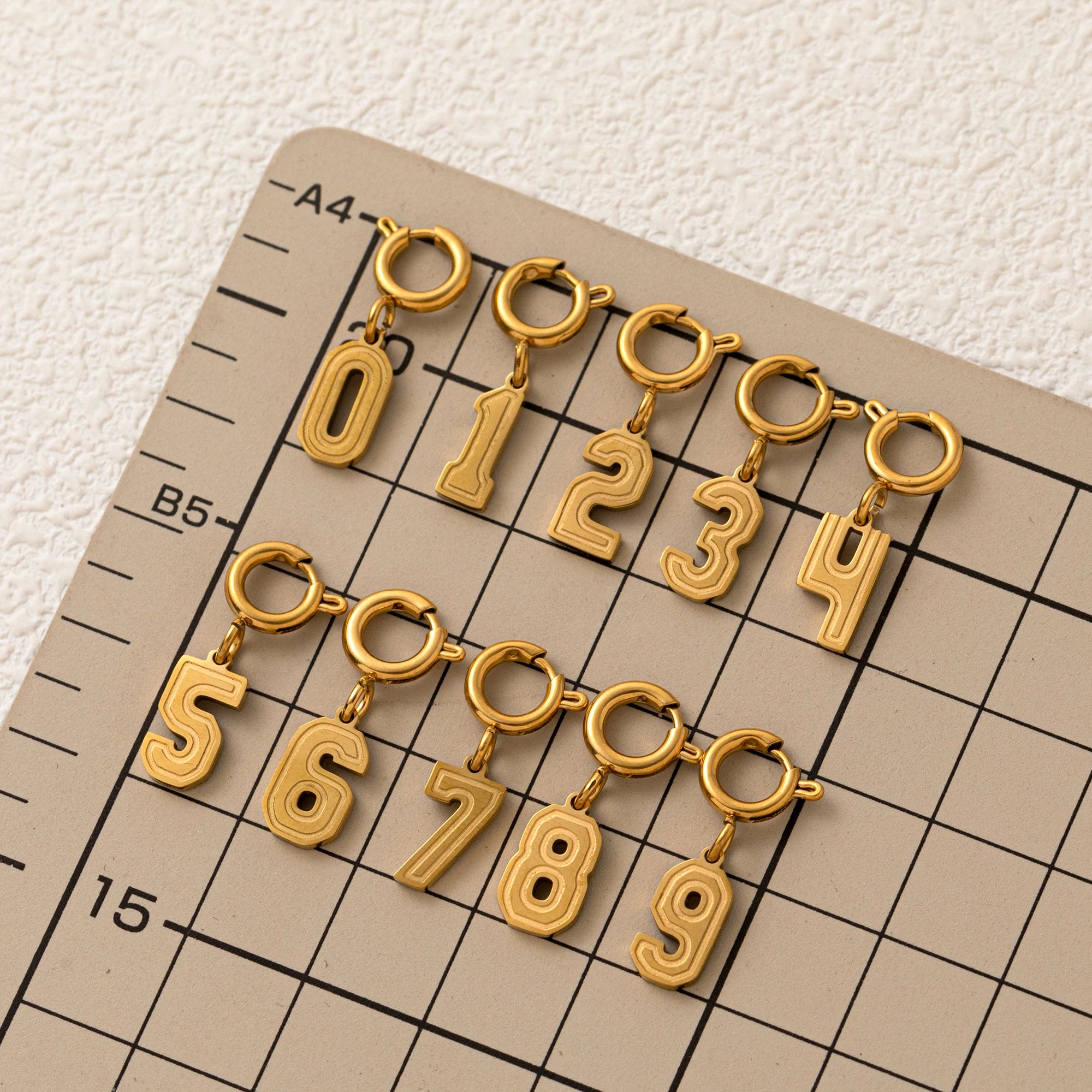 【DIY Pendant】Stainless Steel Number Charm Pendant - PS019