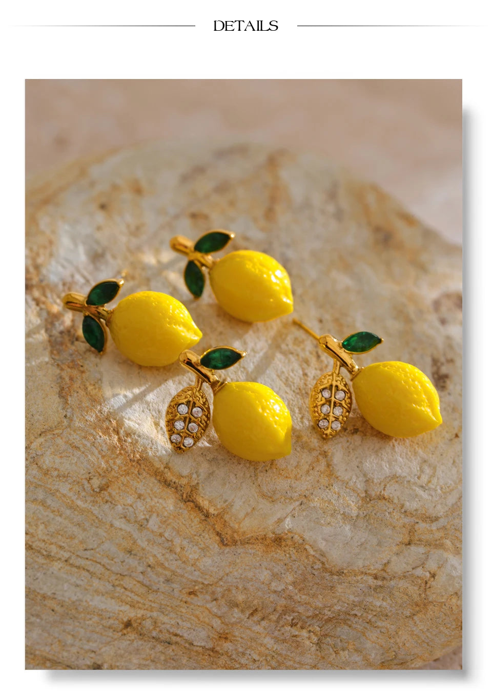 Cubic zirconia resin geometric earrings in gold-plated stainless steel with cubic zirconia and resin.