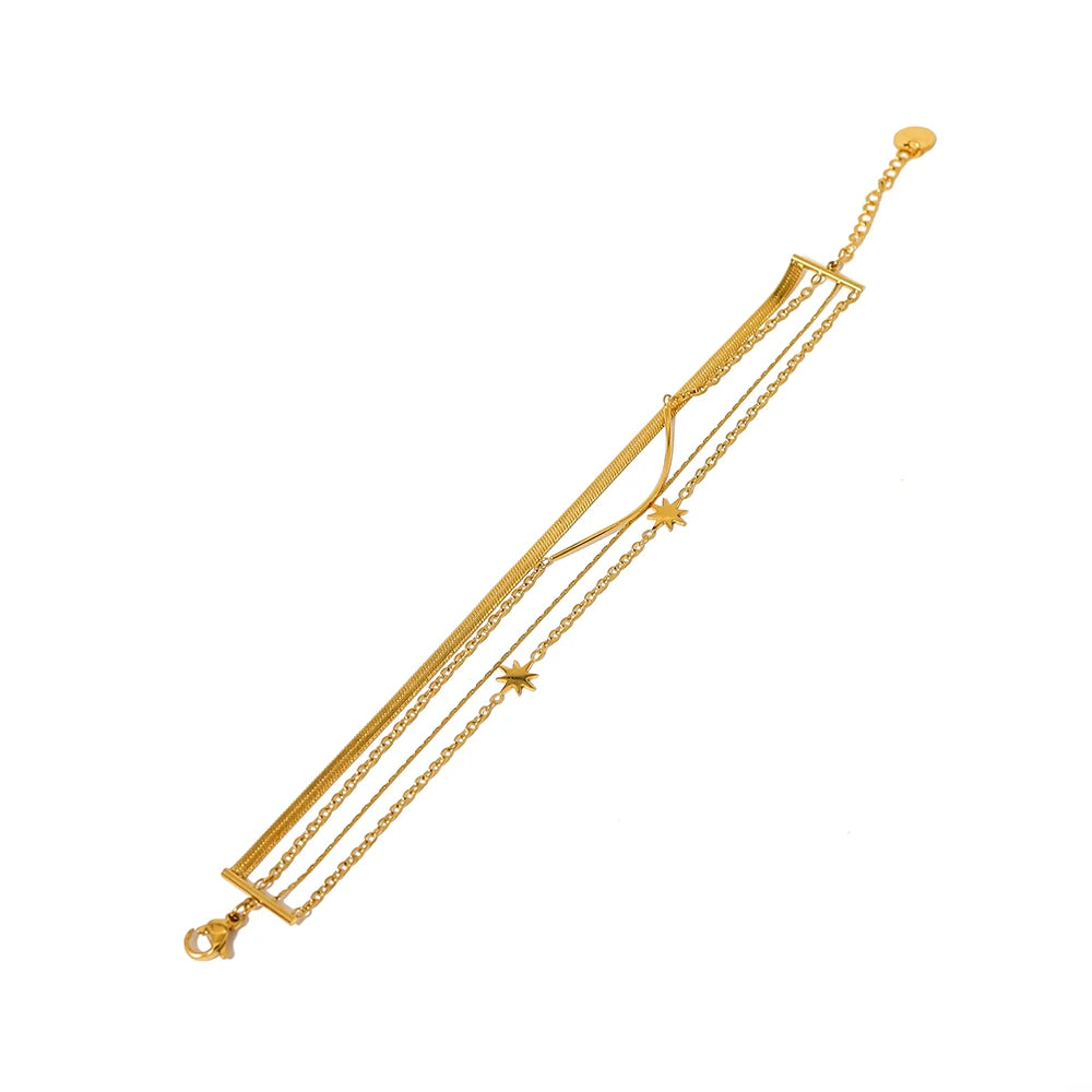 Layered Bracelet Irregular Baroque Pearl — 316L Stainless Steel · PS396