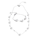 Pearl beaded geometric necklace in gold-plated stainless steel with pearl.