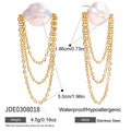 Pearl Chain Ear Cuff Earrings — Stainless Steel · PS084
