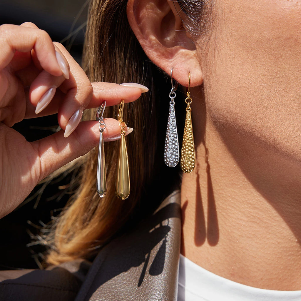 Long Chain Tassel Earrings — Stainless Steel · PS104