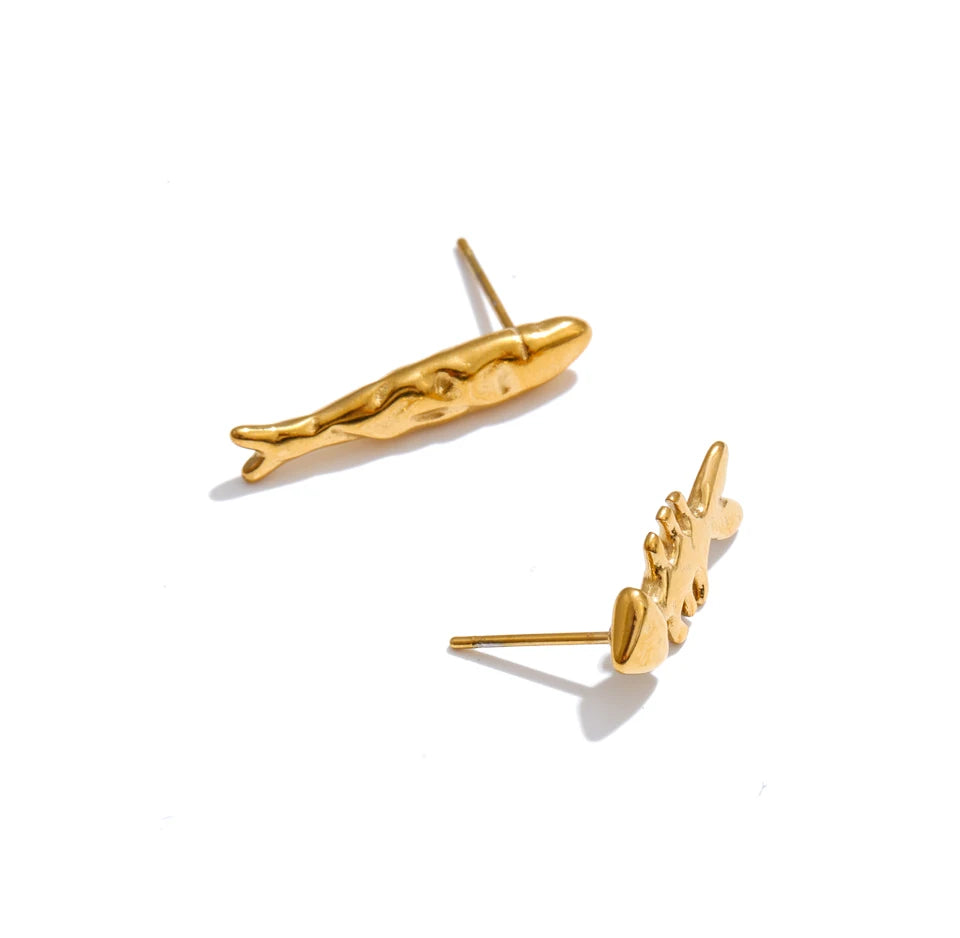 Geometric Earrings — Gold-Plated Stainless Steel · PS1549