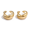 Geometric earrings in gold-plated 316L stainless steel.