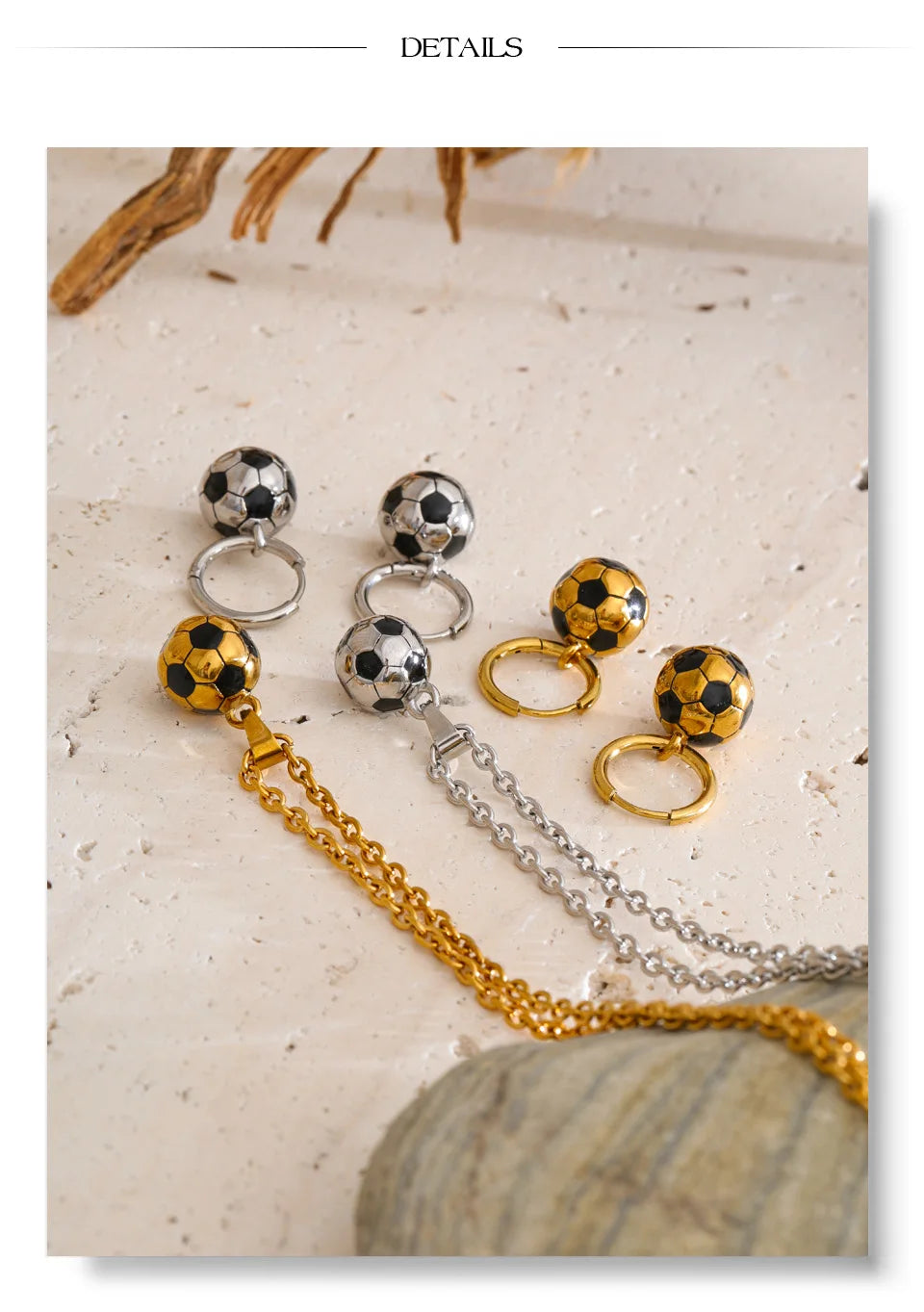 Enamel Geometric Earrings — Gold-Plated Stainless Steel with Enamel · PS1439