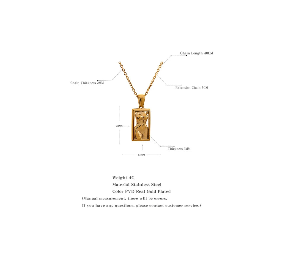 Geometric necklace in gold-plated stainless steel.
