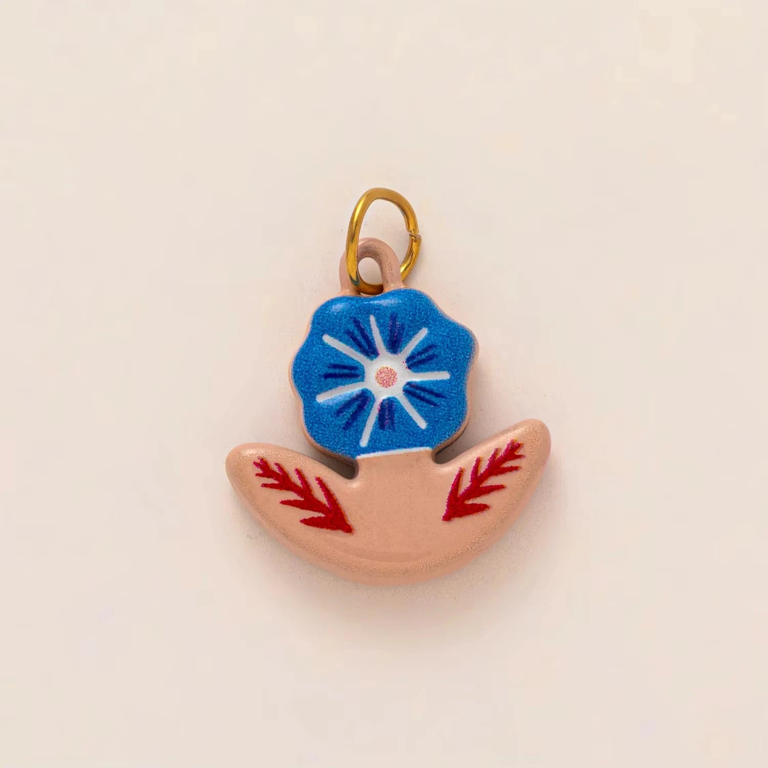 【DIY Pendant】Gold Plated Stainless Steel Bird & Flower Charm Pendant - PS006