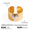 Geometric Heart Ring Stack — Stainless Steel · PS235