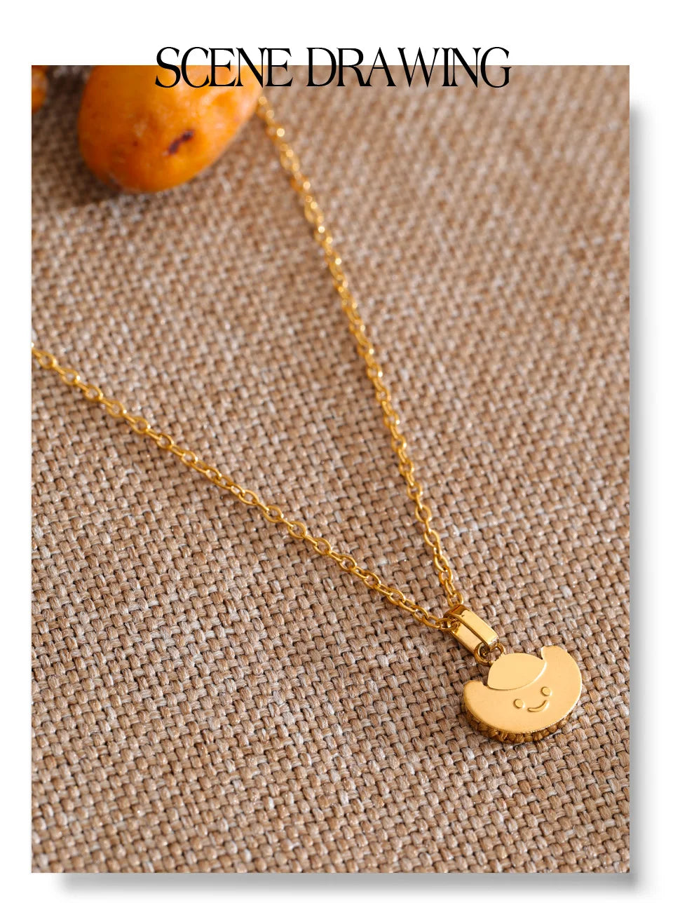 Geometric necklace in gold-plated stainless steel.