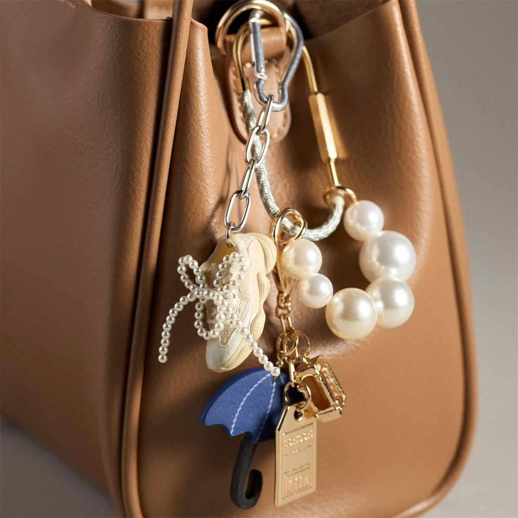 New Colorful Chain Multi Element Keychain Skating Boots Umbrella Pearl DIY Accessories Gold Plated
