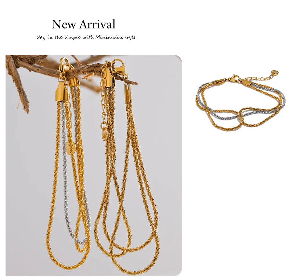 Chain Layered Bracelet — Gold-Plated Stainless Steel · PS1103
