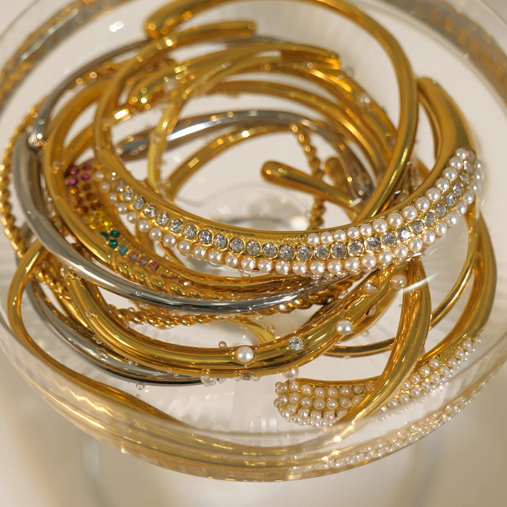 Wide Cuff Open Bracelet — Stainless Steel · PS380