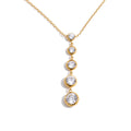 Cubic zirconia geometric chain necklace in gold-plated stainless steel with cubic zirconia.