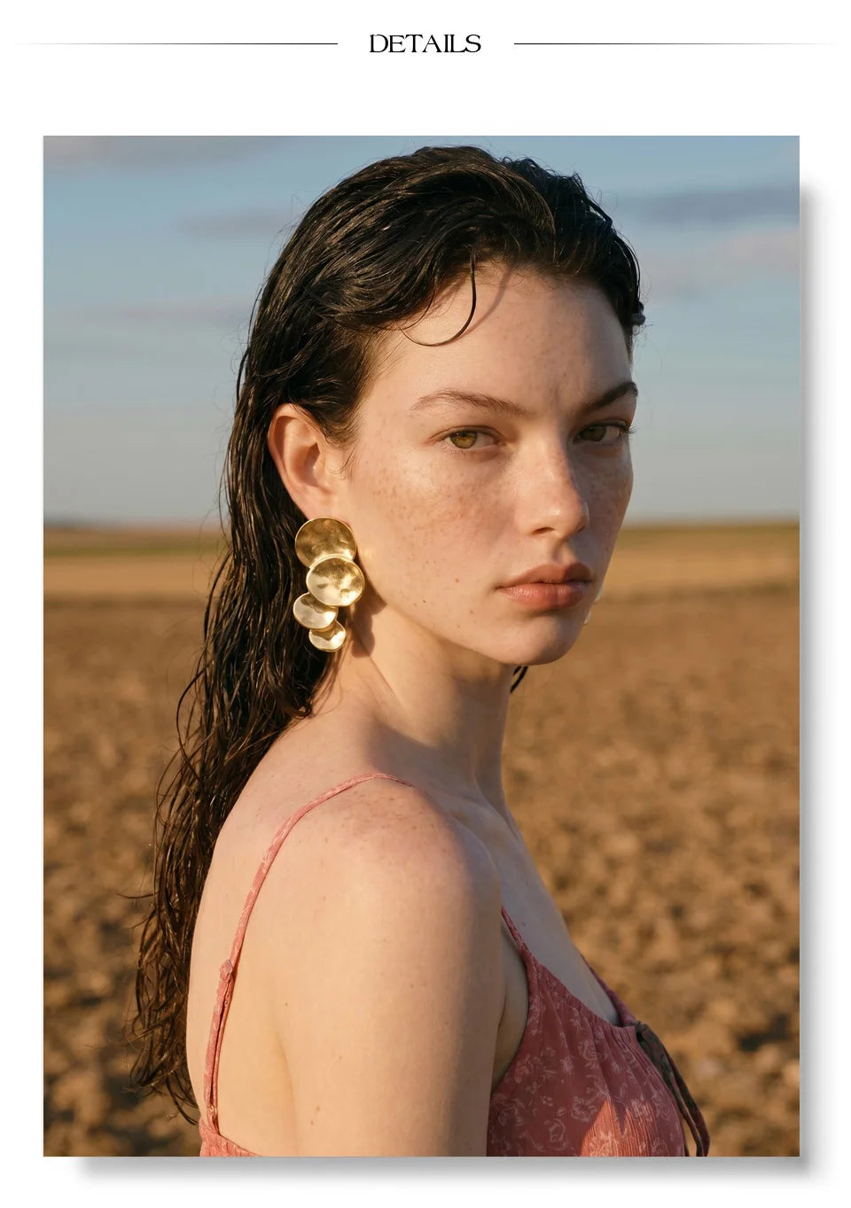 Geometric earrings in gold-plated stainless steel.