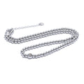 Cubic zirconia beaded geometric necklace in 18K gold-plated stainless steel with cubic zirconia.