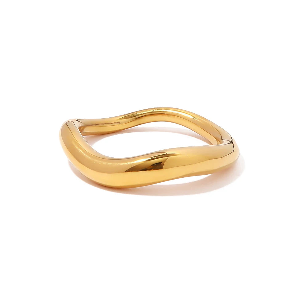 Twisted Croissant Signet Ring — Stainless Steel · PS353