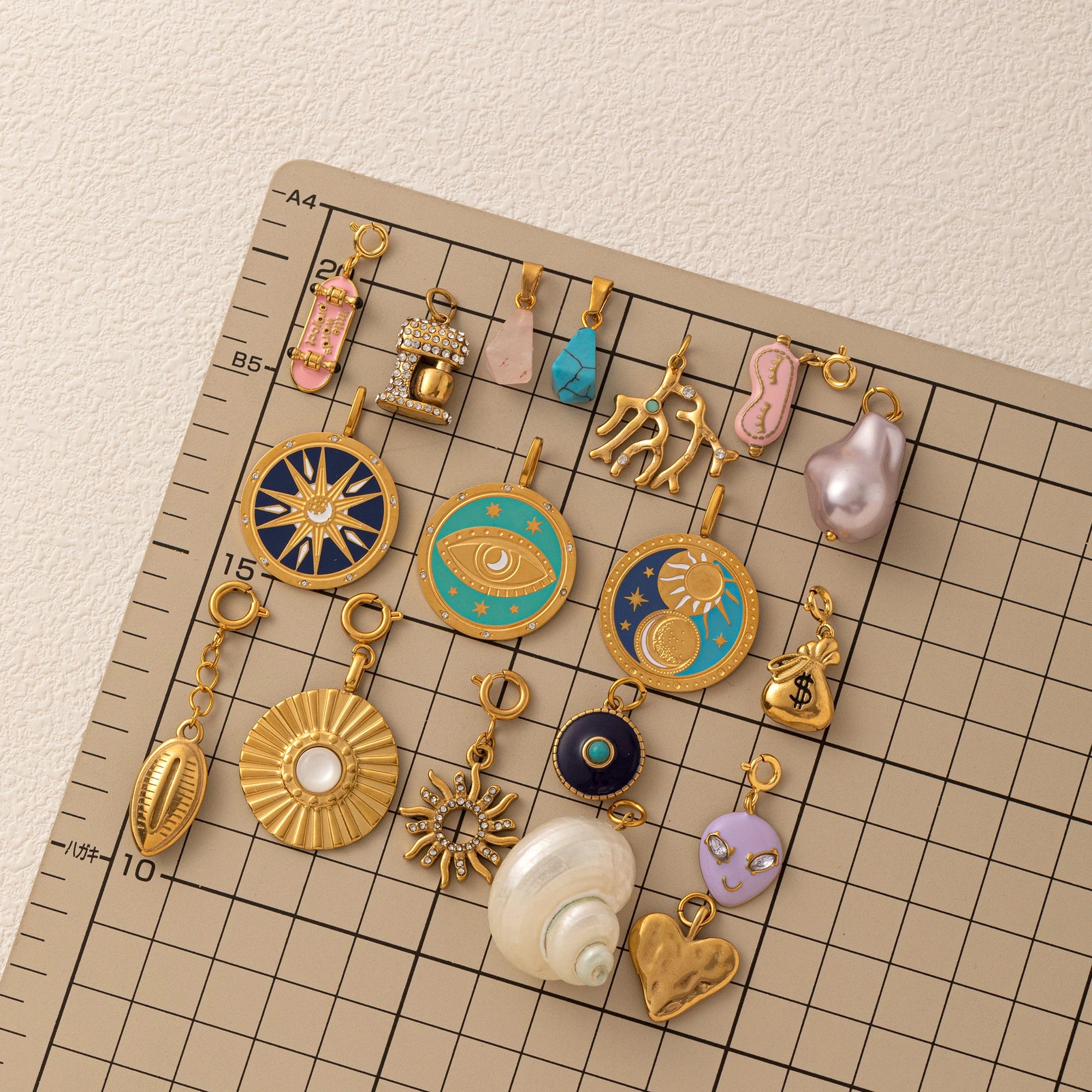 【DIY Pendant】18K Gold Plated Stainless Steel Charm Pendant - PS027