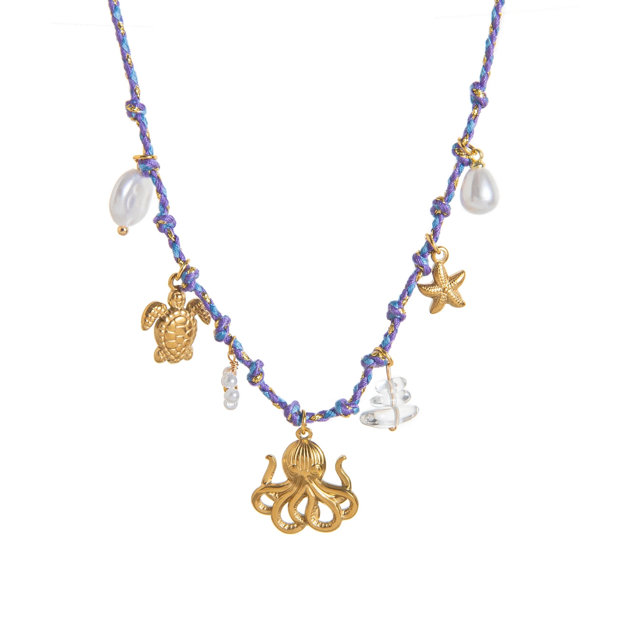 Y2K Charm Necklace for Women Evil Eye Heart Tarot Pendant 18K Gold Plated Boho Jewelry