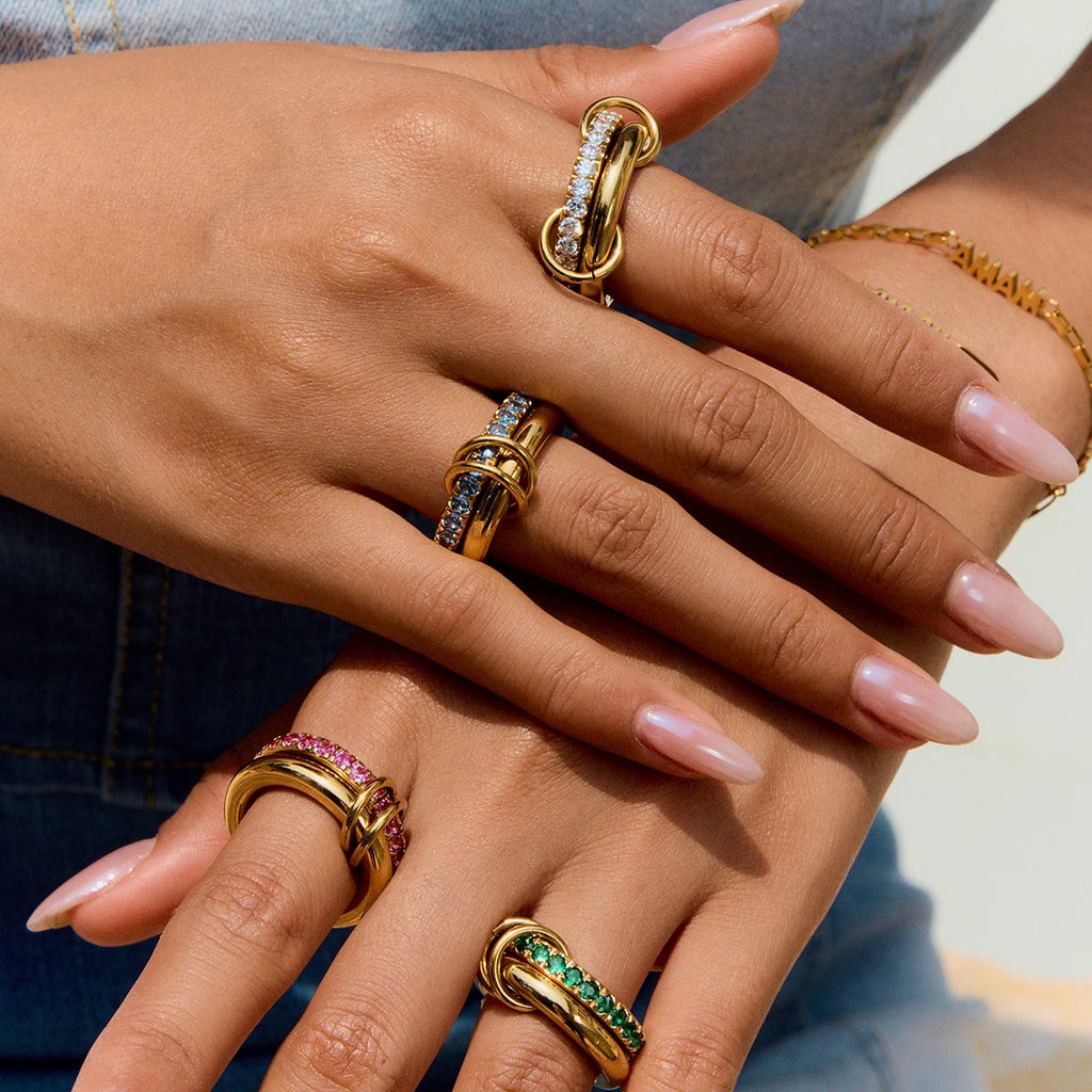 Color CZ Multi Layer Ring — Stainless Steel · PS222