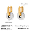 Two-Tone Link Hoop Earrings — Stainless Steel · PS088