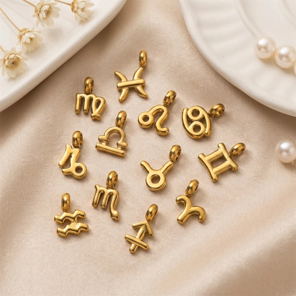 【DIY Pendant】Stainless Steel Zodiac Charm Pendant - PS020